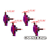 Overdose Adjustable Aluminium Knuckle Set Type-2 for RWD / Color: Red