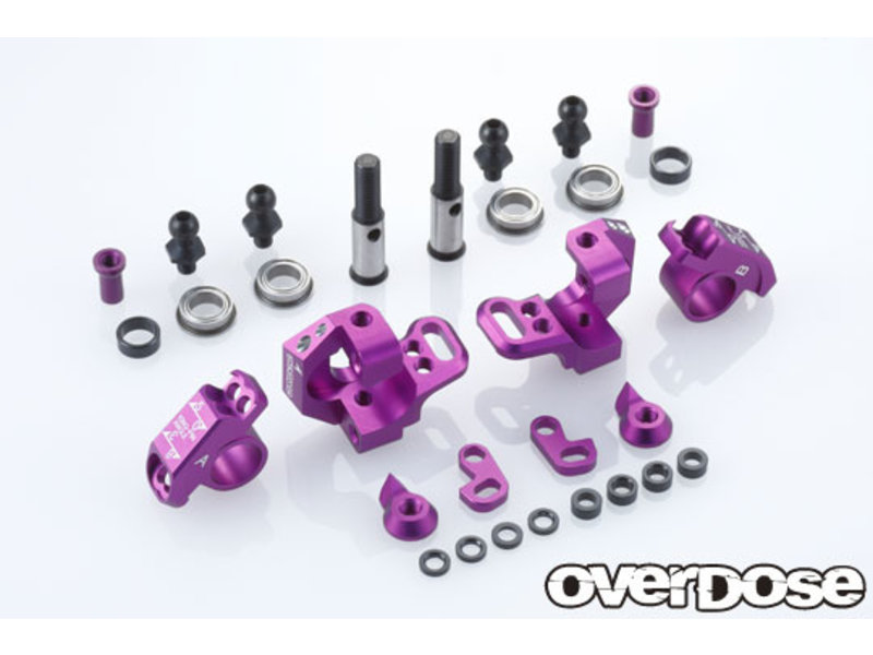 Overdose Adjustable Aluminium Knuckle Set Type-2 for RWD / Color: Purple