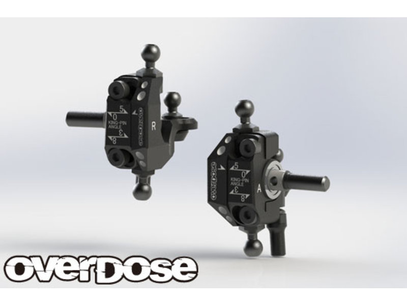 Overdose Adjustable Aluminium Knuckle Set Type-2 for RWD / Color: Black