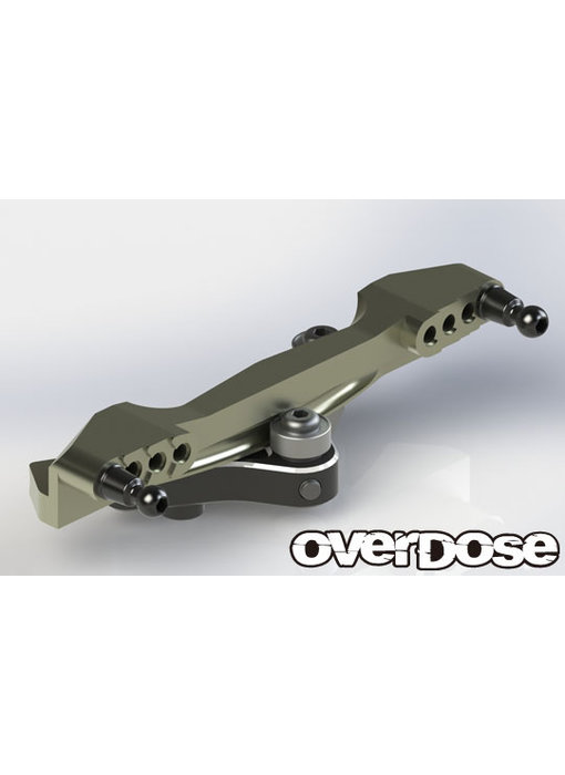 Overdose Alum. Curved Slide Rack Steering Set Type-2 for Vacula II, GALM / Black