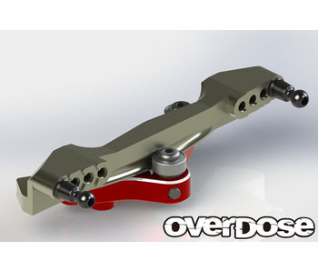 Overdose Alum. Curved Slide Rack Steering Set Type-2 for Vacula II, GALM / Red