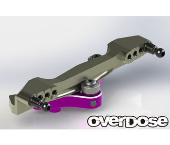 Overdose Alum. Curved Slide Rack Steering Set Type-2 for Vacula II, GALM / Purple