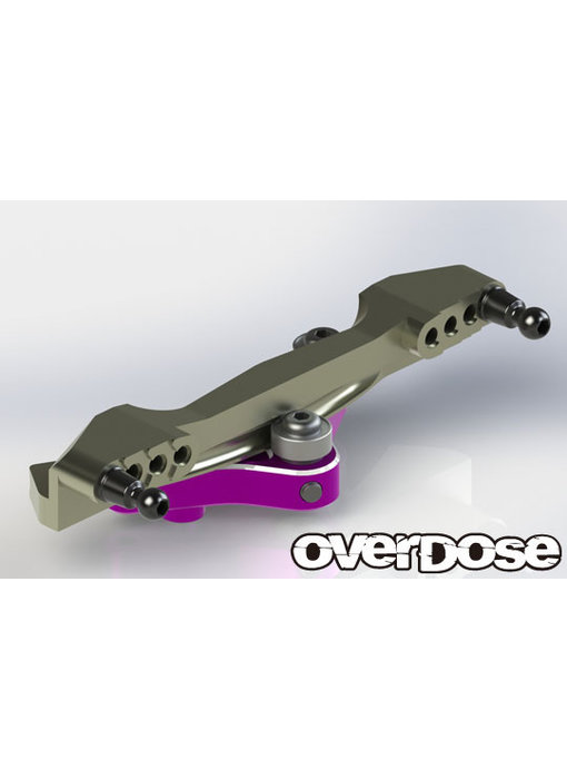 Overdose Alum. Curved Slide Rack Steering Set Type-2 for Vacula II, GALM / Purple