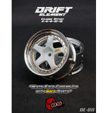 DS Racing Drift Element 5 Spoke Wheel Adj. Offset (2pcs) / White Face Chrome Lip with Gold Rivets