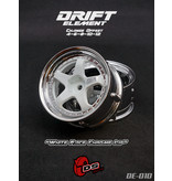 DS Racing Drift Element 5 Spoke Wheel Adj. Offset (2pcs) / White Face Chrome Lip