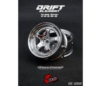 DS Racing DE 5 Spoke Wheel (2) / Triple Chrome