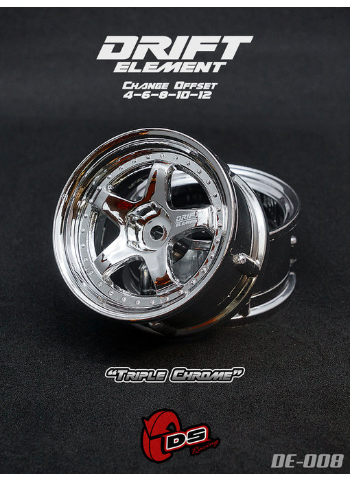 DS Racing DE 5 Spoke Wheel (2) / Triple Chrome