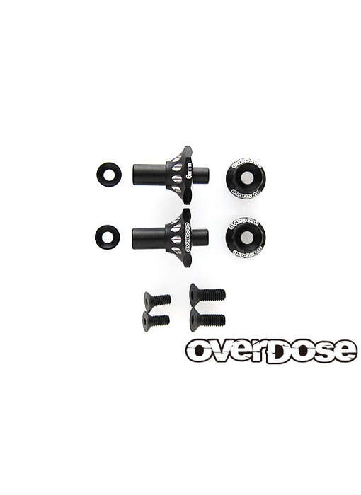 Overdose Alum. One Piece Axle Shaft 6mm for OD (RWD Front) / Black