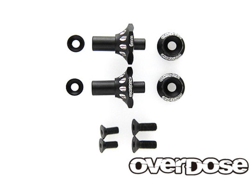 Overdose Aluminum One Piece Axle Shaft 6mm for OD (RWD Front) / Color: Black