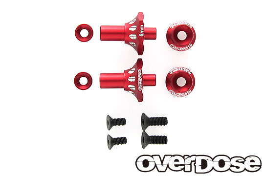 Overdose Alum. One Piece Axle Shaft 6mm - Red Overdose Alum. One Piece Axle Shaft 6mm - Red