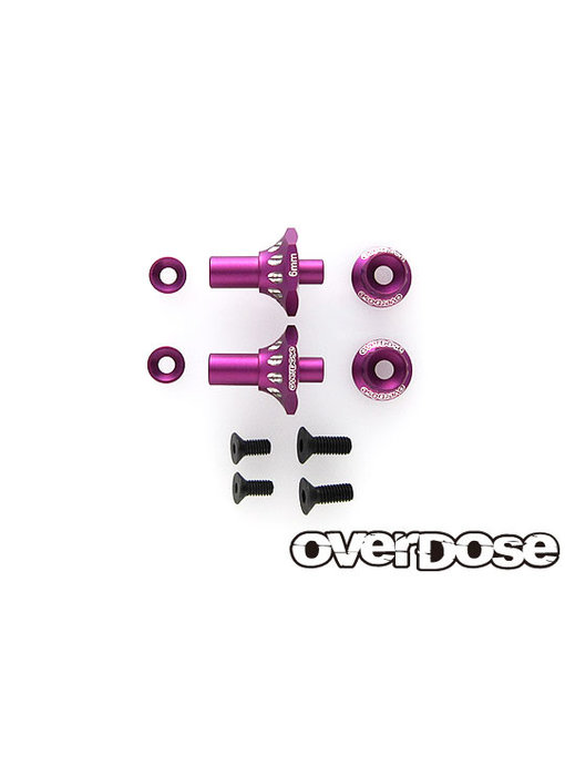 Overdose Alum. One Piece Axle Shaft 6mm for OD (RWD Front) / Purple