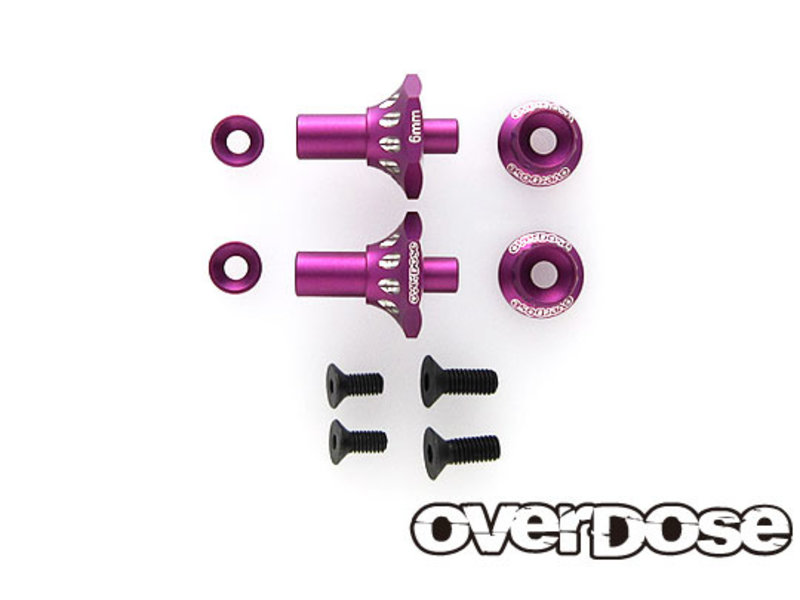 Overdose Alum. One Piece Axle Shaft 6mm - Red Overdose Alum. One Piece Axle Shaft 6mm - Red
