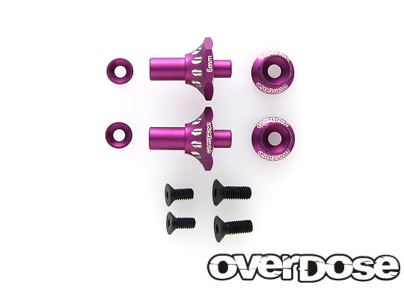 Overdose Aluminum One Piece Axle Shaft 6mm for OD (RWD Front) / Color: Purple