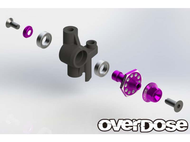 Overdose Aluminum One Piece Axle Shaft 6mm for OD (RWD Front) / Color: Purple