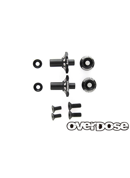 Overdose Alum. One Piece Axle Shaft 4mm for OD (RWD Front) / Black