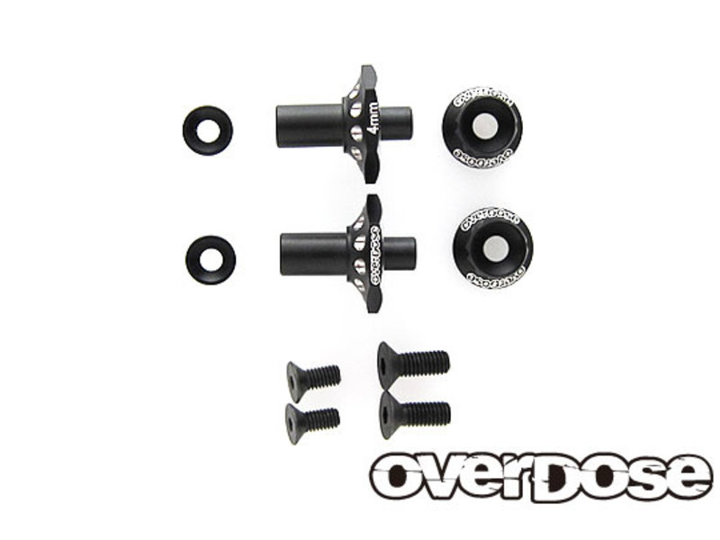 Overdose Aluminum One Piece Axle Shaft 4mm for OD (RWD Front) / Color: Black