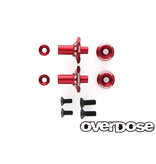 Overdose Aluminum One Piece Axle Shaft 4mm for OD (RWD Front) / Color: Red