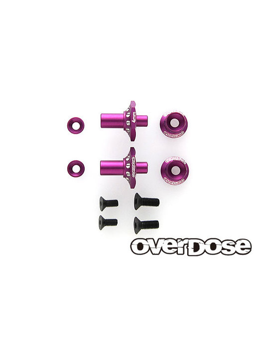 Overdose Alum. One Piece Axle Shaft 4mm for OD (RWD Front) / Purple