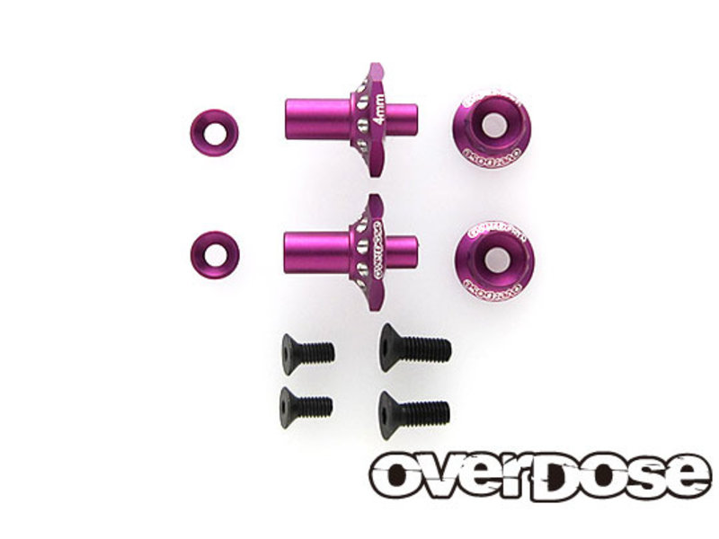 Overdose Aluminum One Piece Axle Shaft 4mm for OD (RWD Front) / Color: Purple