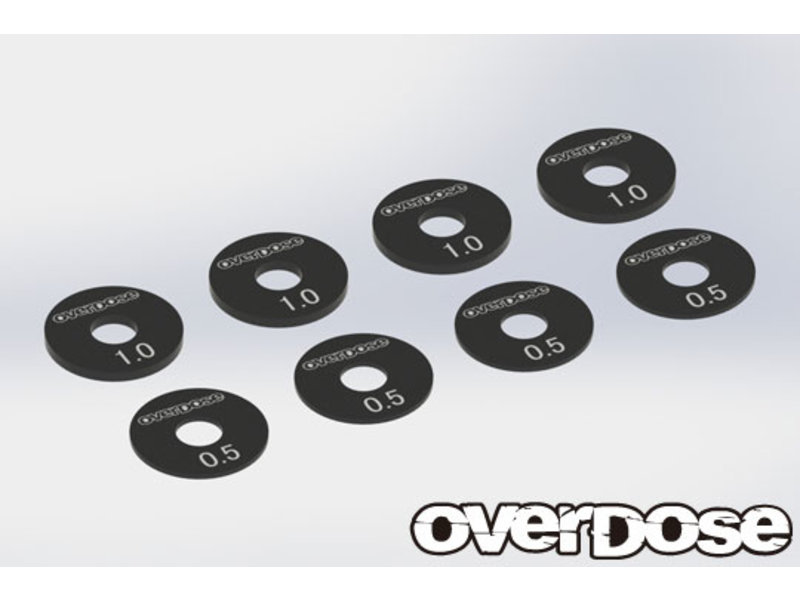 Overdose Aluminum Wheel Spacer Set / Color: Black (8pcs)