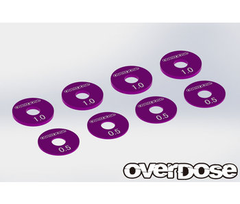 Overdose Alum. Wheel Spacer Set / Purple (8)