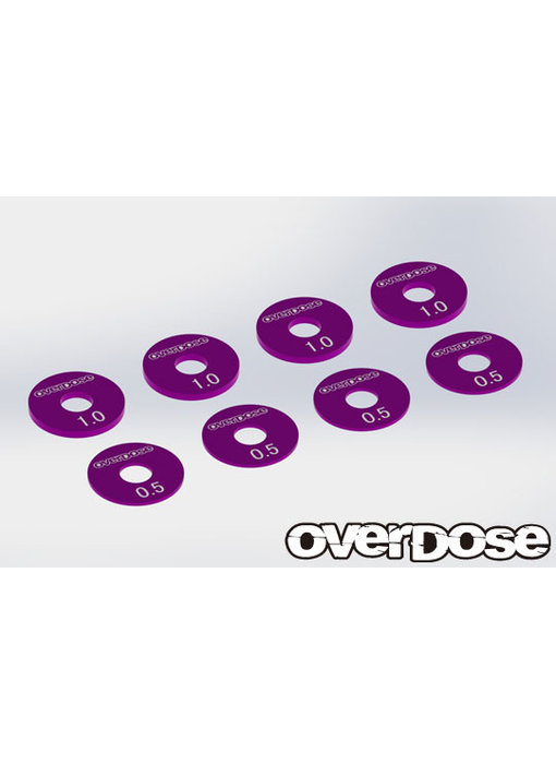 Overdose Alum. Wheel Spacer Set / Purple (8)