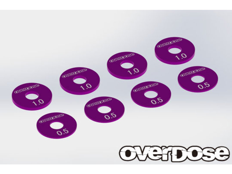 Overdose Aluminum Wheel Spacer Set / Color: Purple (8pcs)