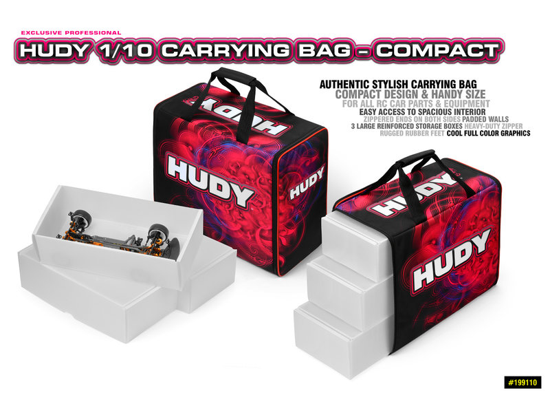 Hudy H199110 - Carrying Bag - Compact for 1/10 Touring Cars