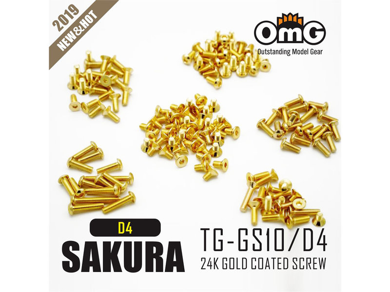 RC OMG TG-GS10/D4 - Golden Screw Kit for Sakura D4 AWD/RWD