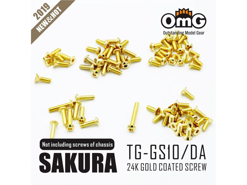 RC OMG TG-GS10/DA - Golden Screw Kit for Sakura D4 (AWD without Chassis screws)