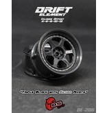 DS Racing Drift Element 6 Spoke Wheel Adj. Offset (2pcs) / Triple Black with Silver Rivets