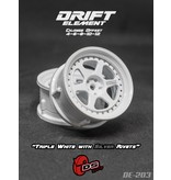 DS Racing Drift Element 6 Spoke Wheel Adj. Offset (2pcs) / Triple White with Silver Rivets