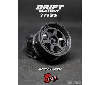 DS Racing DE 6 Spoke Wheel (2) / Triple Black