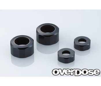 Overdose Alum. Shock Cap Set for XEX / Black (2)