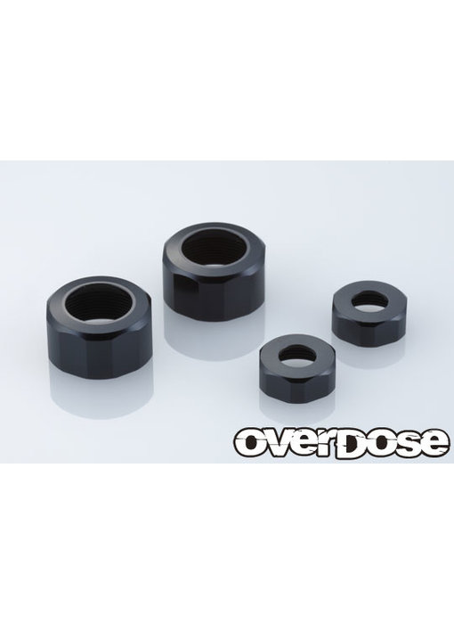 Overdose Alum. Shock Cap Set for XEX / Black (2)