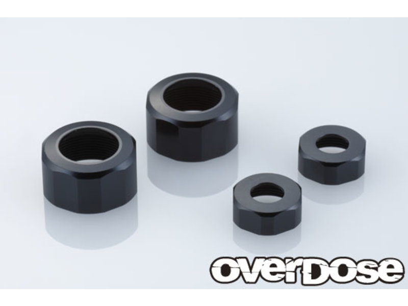 Overdose Aluminum Shock Cap Set for XEX / Color: Black (2pcs)