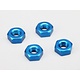 Aluminium Plain Nuts M3 - Blue (4pcs)