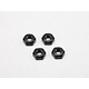 Aluminium Plain Nut M3 - Black (4pcs)