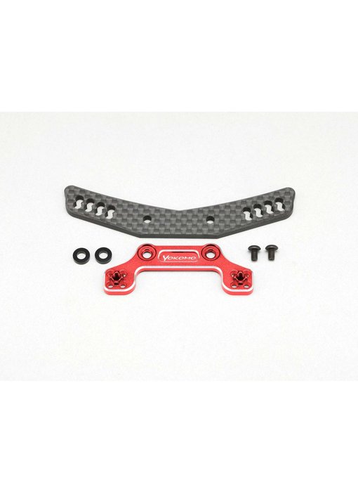 Yokomo Hybrid Front Shock Tower (Carbon/Aluminum) for YD-2 / Red