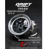 DS Racing Drift Element 6 Spoke Wheel Adj. Offset (2pcs) / Hi Gloss 2K Black Face Chrome Lip