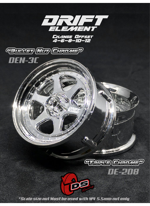 DS Racing DE 6 Spoke Wheel (2) / Triple Chrome