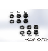 Overdose Spacer Set φ3mm x φ5.5mm Black (Thickness 0.5,1.0,1.5,2.0,2.5,3.0 x 2pcs each)