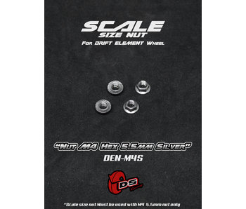 DS Racing M4 Nut 5.5mm for DE Wheel (4) / Silver