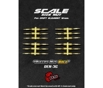 DS Racing Bullet Scale Nut for DE Wheel (24) / Gold