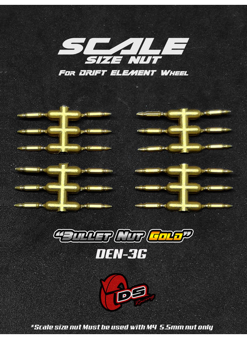 DS Racing Bullet Scale Nut for DE Wheel (24) / Gold