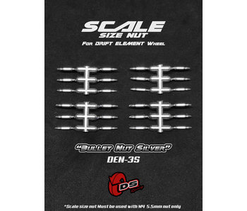 DS Racing Bullet Scale Nut for DE Wheel (24) / Silver