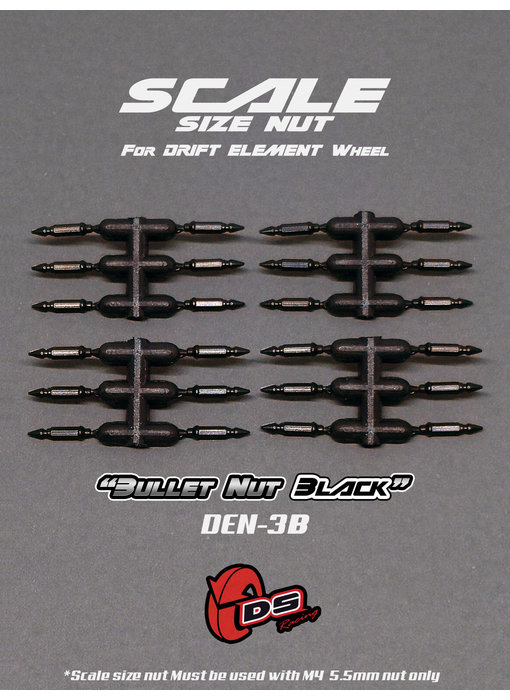 DS Racing Bullet Scale Nut for DE Wheel (24) / Black