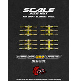 DS Racing Long Scale Nut for Drift Element Wheel (24pcs) / Gold Chrome