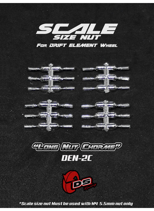 DS Racing Long Scale Nut for DE Wheel (24) / Chrome