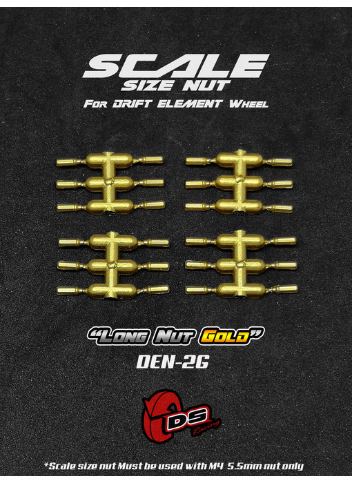 DS Racing Long Scale Nut for DE Wheel (24) / Gold